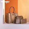 imageWrangler 3Pcs Purses for Women Tote Bag Crossbody Handbag Sets with StrapCrocodile Khaki