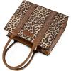imageWrangler 3Pcs Purses for Women Tote Bag Crossbody Handbag Sets with StrapLeopard Brown