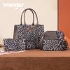 imageWrangler 3Pcs Purses for Women Tote Bag Crossbody Handbag Sets with StrapLeopard Grey