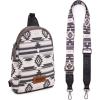 imageWrangler Aztec Crossbody Sling Bags for Women Southwestern Print Purse with Detachable StrapAztecblack