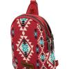 imageWrangler Aztec Crossbody Sling Bags for Women Southwestern Print Purse with Detachable StrapAztecburgundy