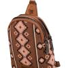 imageWrangler Aztec Crossbody Sling Bags for Women Southwestern Print Purse with Detachable StrapAztecdark Brown