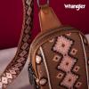 imageWrangler Aztec Crossbody Sling Bags for Women Southwestern Print Purse with Detachable StrapAztecdark Brown