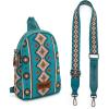 imageWrangler Aztec Crossbody Sling Bags for Women Southwestern Print Purse with Detachable StrapAztecdrak Turquoise