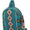 imageWrangler Aztec Crossbody Sling Bags for Women Southwestern Print Purse with Detachable StrapAztecdrak Turquoise