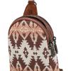 imageWrangler Aztec Crossbody Sling Bags for Women Southwestern Print Purse with Detachable StrapAzteclight Coffee