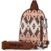 imageWrangler Aztec Crossbody Sling Bags for Women Southwestern Print Purse with Detachable StrapAzteclight Coffee