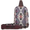 imageWrangler Aztec Crossbody Sling Bags for Women Southwestern Print Purse with Detachable StrapAzteclight Violet