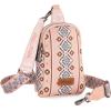 imageWrangler Aztec Crossbody Sling Bags for Women Southwestern Print Purse with Detachable StrapAztecpink
