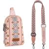 imageWrangler Aztec Crossbody Sling Bags for Women Southwestern Print Purse with Detachable StrapAztecpink