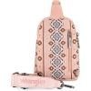 imageWrangler Aztec Crossbody Sling Bags for Women Southwestern Print Purse with Detachable StrapAztecpink