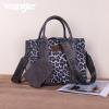 imageWrangler Tote Bags for Women Western Purse and Handbags Satchel Tophandle with Card HolderBleopard Light Grey