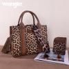 imageWrangler Tote Bags for Women Western Purse and Handbags Satchel Tophandle with Card HolderBleopard Print