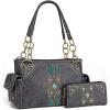imageMontana West Handbag and Purse Concealed Carry Tote Bag for Women Leather Embroidered Western Design Satchel with Wallets Set