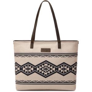 imageMontana West Wrangler Tote Bag for Women Canvas Shoulder Handbag Aztec PurseBright Nomad Tan