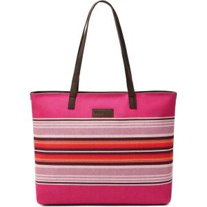 imageMontana West Wrangler Tote Bag for Women Canvas Shoulder Handbag Aztec PurseRubine Pink