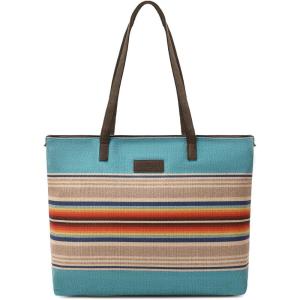 imageMontana West Wrangler Tote Bag for Women Canvas Shoulder Handbag Aztec PurseTurquoise Forest