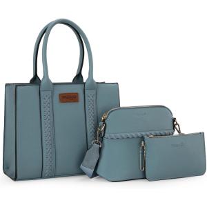 imageWrangler 3Pcs Purses for Women Tote Bag Crossbody Handbag Sets with StrapJane