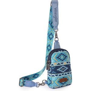 imageWrangler Aztec Crossbody Sling Bags for Women Southwestern Print Purse with Detachable StrapAztecnavy