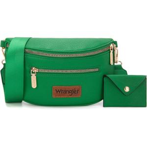 imageWrangler Crossbody Bag for Women Cute Fanny Pack Small Belt Chest Waist BagsGreen