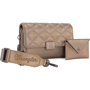 imageWrangler Crossbody Wallet Purses for Women Rfid Blocking Wallet Purses with Crossbody StrapAbronze