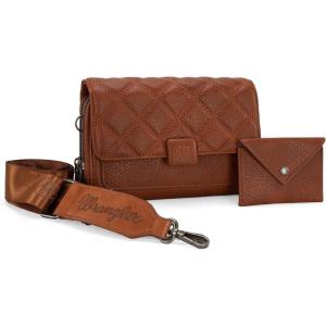 imageWrangler Crossbody Wallet Purses for Women Rfid Blocking Wallet Purses with Crossbody StrapAbrown