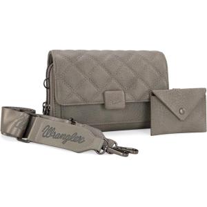 imageWrangler Crossbody Wallet Purses for Women Rfid Blocking Wallet Purses with Crossbody StrapAgrey