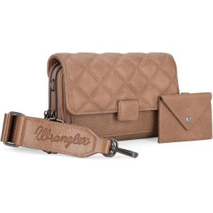 imageWrangler Crossbody Wallet Purses for Women Rfid Blocking Wallet Purses with Crossbody StrapAkhaki