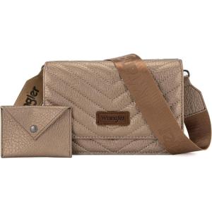 imageWrangler Crossbody Wallet Purses for Women Rfid Blocking Wallet Purses with Crossbody StrapBronze