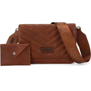 imageWrangler Crossbody Wallet Purses for Women Rfid Blocking Wallet Purses with Crossbody StrapBrown