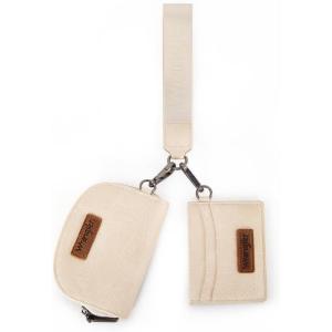 imageWrangler KeyChain Wallet Wristlet Wallets for Women Dual Pouch Wristlet Rfid Blocking Credit Card Holder WalletTan