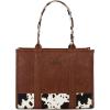 imageMontana West  Wrangler Tote Bag for Women Western Cow Print Purse Designer Top Handle HandbagsL Brown