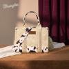 imageMontana West  Wrangler Tote Bag for Women Western Cow Print Purse Designer Top Handle HandbagsM Beigeguitar Strap