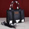 imageMontana West  Wrangler Tote Bag for Women Western Cow Print Purse Designer Top Handle HandbagsM Blackguitar Strap