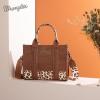 imageMontana West  Wrangler Tote Bag for Women Western Cow Print Purse Designer Top Handle HandbagsM Lepard Brownguitar Strap