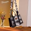 imageMontana West  Wrangler Tote Bag for Women Western Cow Print Purse Designer Top Handle HandbagsMcow Print Black