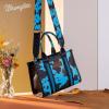 imageMontana West  Wrangler Tote Bag for Women Western Cow Print Purse Designer Top Handle HandbagsMcow Print Turquoise