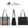 imageMontana West Aztec Tapestry Collection Tote Bag with Wallet Set Western Purse and Handbag for Women TR145G816BK
