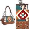 imageMontana West Aztec Tapestry Tote Bag Western Vegan Leather Purses and Satchel Handbag Blanket Print Large Shoulder Handbag for Women MW1097G8085BR