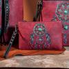 imageMontana West Western Aztec Collection Tote Handbag Wristlet Clutch Shoulder Bag for WomenA4 Burgundy