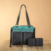 imageMontana West Western Tooled Collection Tote Bag for Women Vegan Leather Shoulder Handbag with Fringe MW1155G8250BKW