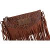 imageWrangler Crossbody Small Purse for Women Wristlet Fringe Bag Western PurseAngel Brown