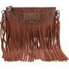 imageWrangler Crossbody Small Purse for Women Wristlet Fringe Bag Western PurseAngel Brown