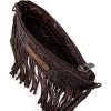 imageWrangler Crossbody Small Purse for Women Wristlet Fringe Bag Western PurseAngel Coffee