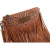 imageWrangler Crossbody Small Purse for Women Wristlet Fringe Bag Western PurseAngel Light Brown