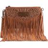 imageWrangler Crossbody Small Purse for Women Wristlet Fringe Bag Western PurseAngel Light Brown
