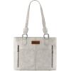 imageWrangler Distressed Tote Bag for Women Western Purse Multi Pockets Handbags and Shoulder BagBraidedbeige
