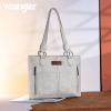 imageWrangler Distressed Tote Bag for Women Western Purse Multi Pockets Handbags and Shoulder BagBraidedbeige