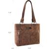 imageWrangler Distressed Tote Bag for Women Western Purse Multi Pockets Handbags and Shoulder BagBraidedcoffee Bean