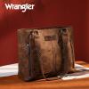 imageWrangler Distressed Tote Bag for Women Western Purse Multi Pockets Handbags and Shoulder BagBraidedcoffee Bean